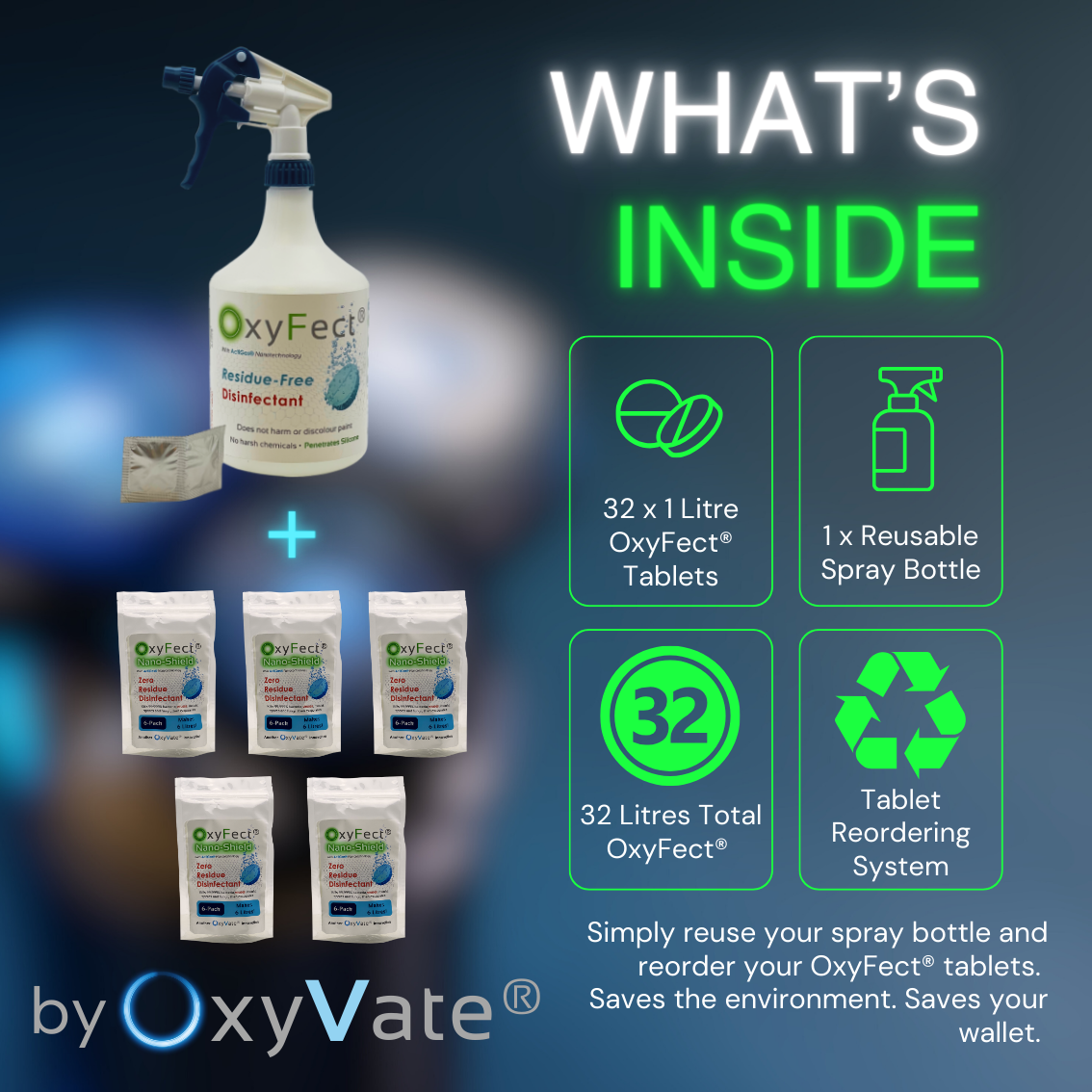 OxyFect® Residue-Free Disinfectant 2-Litres