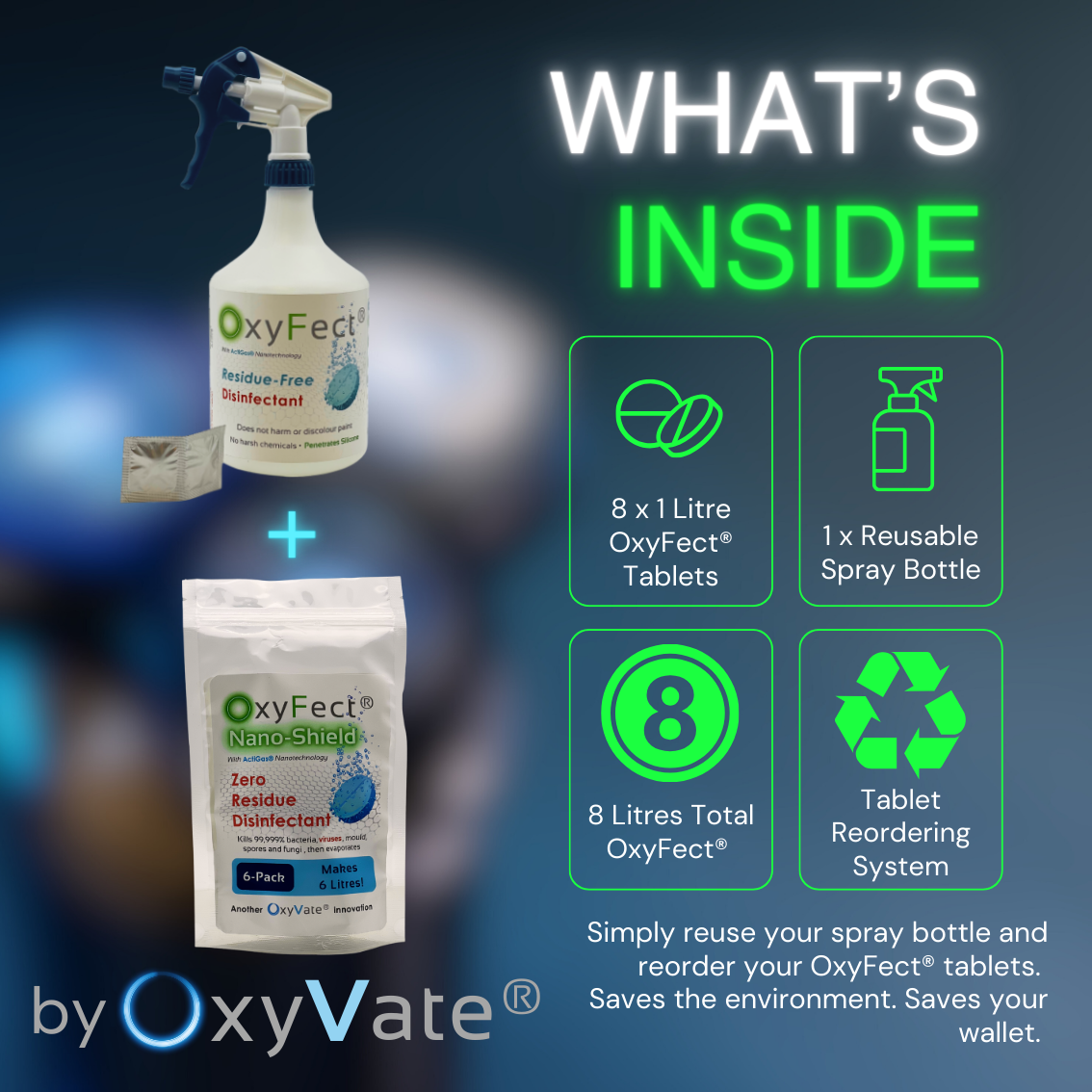 OxyFect® Residue-Free Disinfectant 2-Litres